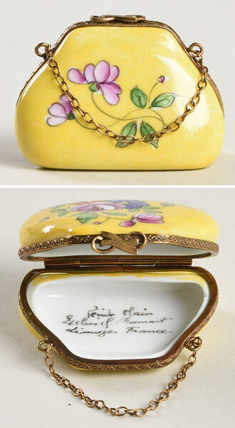 Chamart Exclusives Limoges Box Yellow Purse With Flowers - No Box