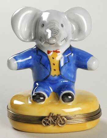 Chamart Exclusives Limoges Box Dressed Elephant-Blue - With Box
