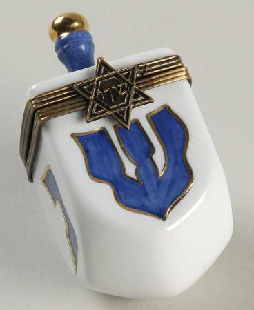 Chamart Exclusives Limoges Box Dreidel-White - Boxed