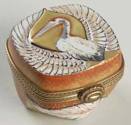 Chamart Exclusives Limoges Box Crane Gold Box - Boxed