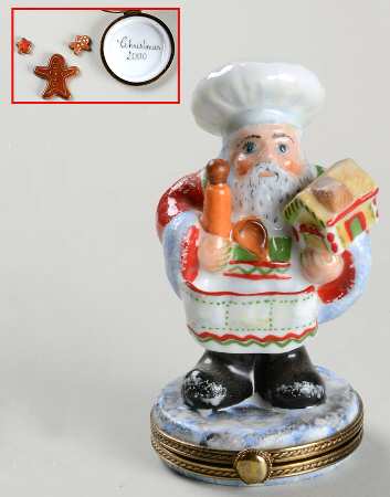 Chamart Exclusives Limoges Box Santa Chef With Gingerbread Men - Boxed