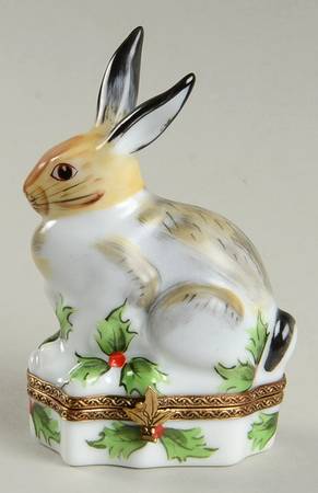 Chamart Exclusives Limoges Box Holiday Rabbit Hinged Box - Boxed