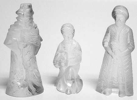 Lalique Nativity Scene Three Kings-Boxed Set Of 3 - Boxed