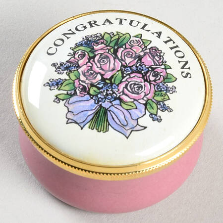 Crummles & Co Enamel Boxes Congratulations - Pink - With Box