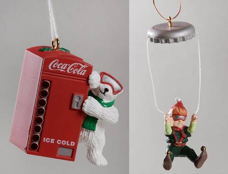Coca-Cola Town Square Polar Bear And Elf-Set Of 2 - Boxed