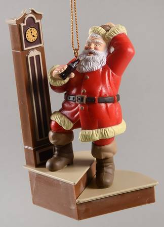 Coca-Cola Town Square Santa With Clock - Boxed