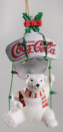 Coca-Cola Town Square Snow Boardin' Bear-Polar Bear - Boxed