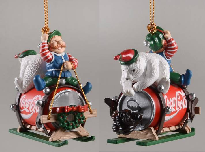 Coca-Cola Town Square Power Drive-Elf & Polar Bear On Coke Can - Boxed