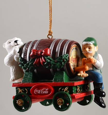 Coca-Cola Town Square Barrel Of Bears-Polar Bear With Elf - Boxed