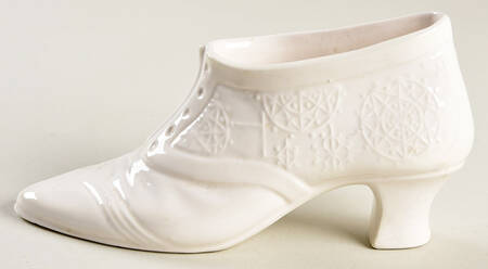 Hispania Figurine Woman's High-Top Shoe, White - Boxed