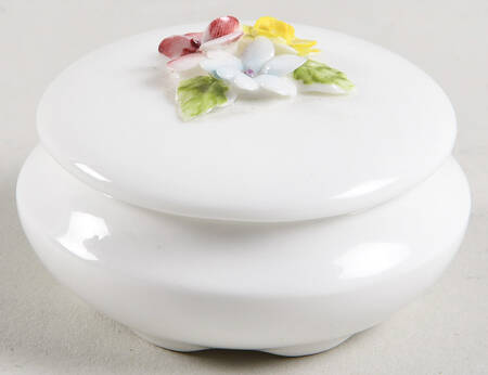 Coalport Florals Round Box With Flowers No Gold Trim - Boxed