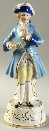 Figurines Colonial Man With Flowers - No Box