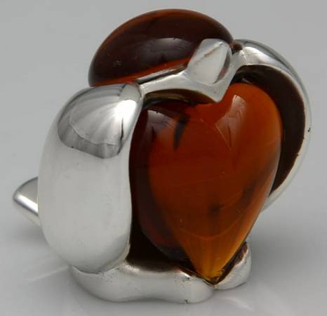 Silverplate & Glass Figurines Sparrow-Topaz-Sitting - Boxed