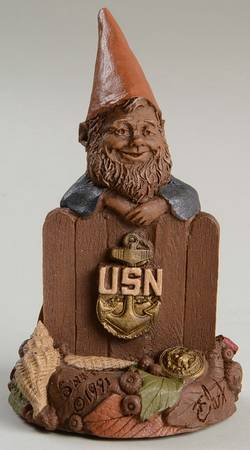 Armed Forces Gnomes Swabbie-Red White & Blue Ribbon - No Box