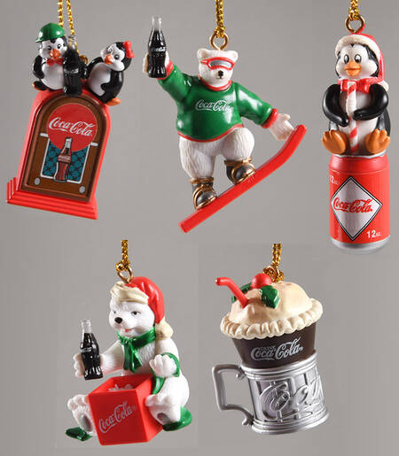 Trim a Tree Ornament Penguins & Polar Bears-Set Of 5 - With Box