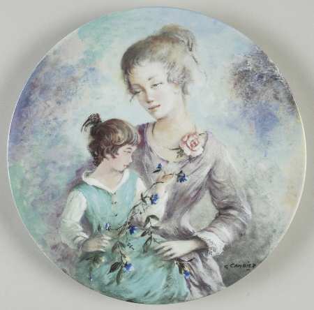 Cambier Mothers Day Plate Marie & Jacqueline - Boxed