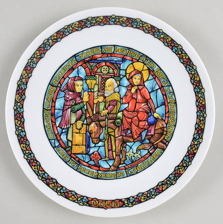Noel Vitrail-Christmas Plate No Room At The Inn - Boxed