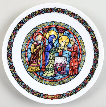 Noel Vitrail-Christmas Plate The Purification - Boxed