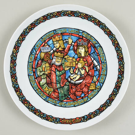 Noel Vitrail-Christmas Plate The Adoration Of Kings - No Box