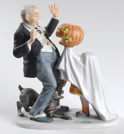 Norman Rockwell Figurines Trick Or Treat - Boxed