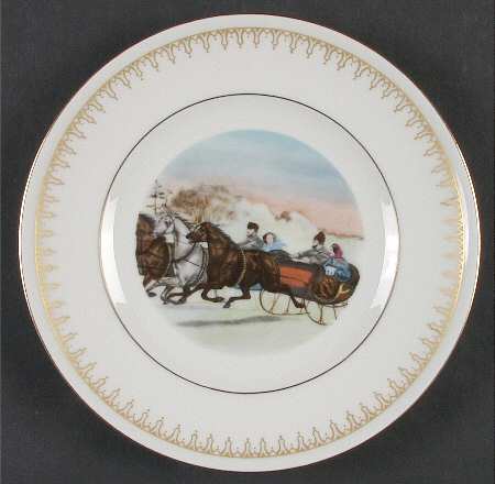 Currier & Ives The Sleigh Race - No Box