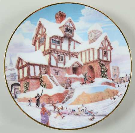 David Winter Cottage Plates Scrooge's Counting House - Boxed