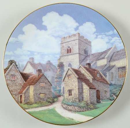 David Winter Cottage Plates Cotswold Village - Boxed