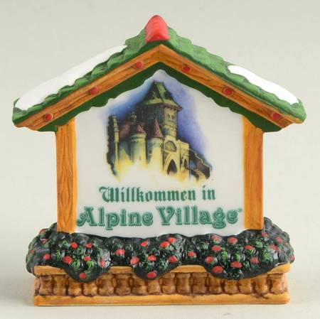 Alpine Village Welcome To Alpine Village Sign - Boxed