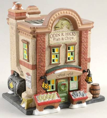 Dickens Village Odin R Hicks Fish & Chips - With Box Bx791