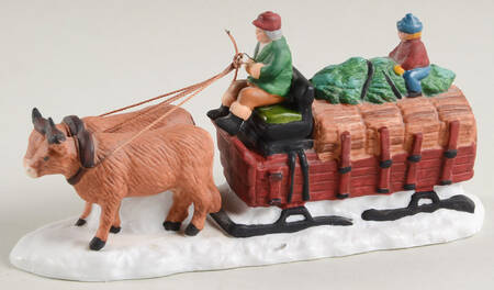 Dickens Village Ox Sled-Tan Pants - Boxed