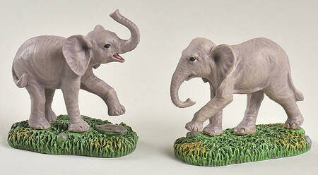 Dickens Village Zoological Garden Elelphants-Set Of 2 - With Box Bx836
