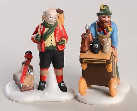 Dickens Village Cobbler And Clock Peddler-Set Of 2 - Boxed
