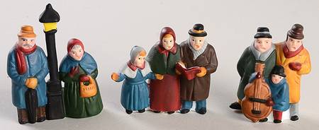 Dickens Village Carolers-Black Lamp-Set Of 3 - Boxed