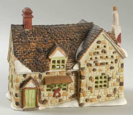 Dickens Village Stone Cottage-Tan - With Box Bx389