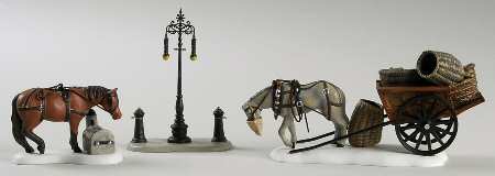 Dickens Village Horses At The Lampguard-Set Of 3 - Boxed