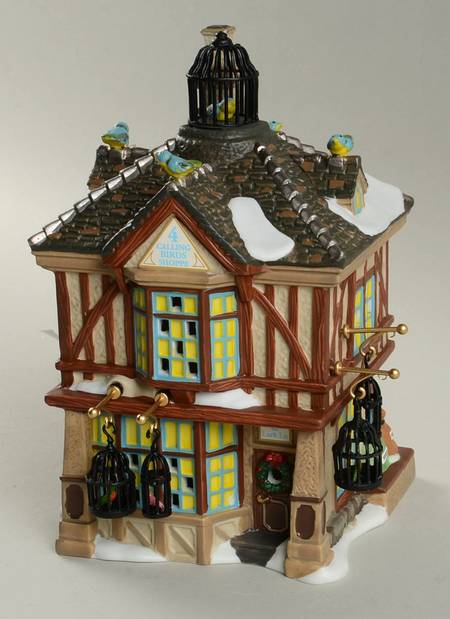 Twelfth Night - Dickens' Village Four Calling Birds Shoppe - Boxed