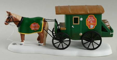 Twelfth Night - Dickens' Village Swan & Trumpet Beer Wagon - With Box