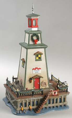 Dickens Village Lighthouse, Queens Port - Boxed