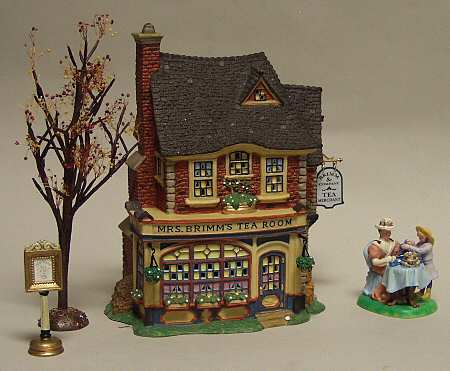 Dickens Village Mrs Brimm's Tea Room-Set Of 4 - Boxed
