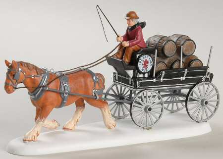Dickens Village Red Lion Pub Beer Wagon - With Box-Bx541