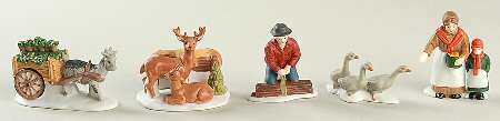 Dickens Village Farm People & Animals-Set Of 5 - Boxed