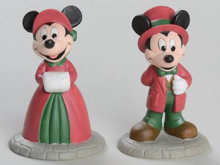 Disney Parks Village Mickey & Minnie-Set Of 2 - Boxed