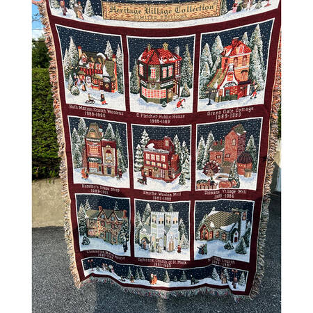 Heritage Village Cotton Afghan - With Box