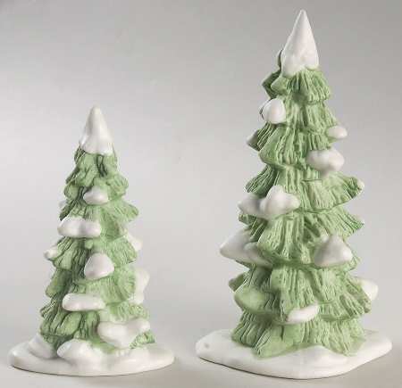 Heritage Village Porcelain Trees-Set Of 2 - Boxed