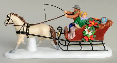 New England Village Family Sleigh Ride - Boxed