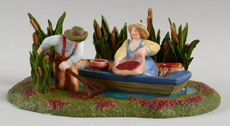 New England Village Gathering Cranberries - Boxed