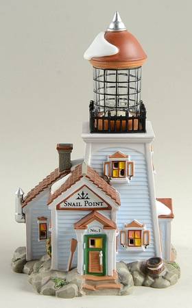 New England Village Snail Point Lighthouse - Boxed