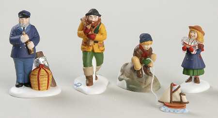 New England Village Sea Captain & His Mates - Boxed
