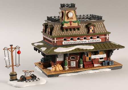 New England Village Susquehanna Station-Set Of 2 - Boxed