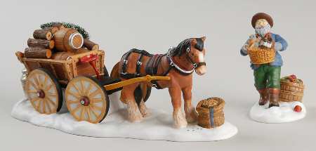 New England Village Load Up The Wagon - Boxed